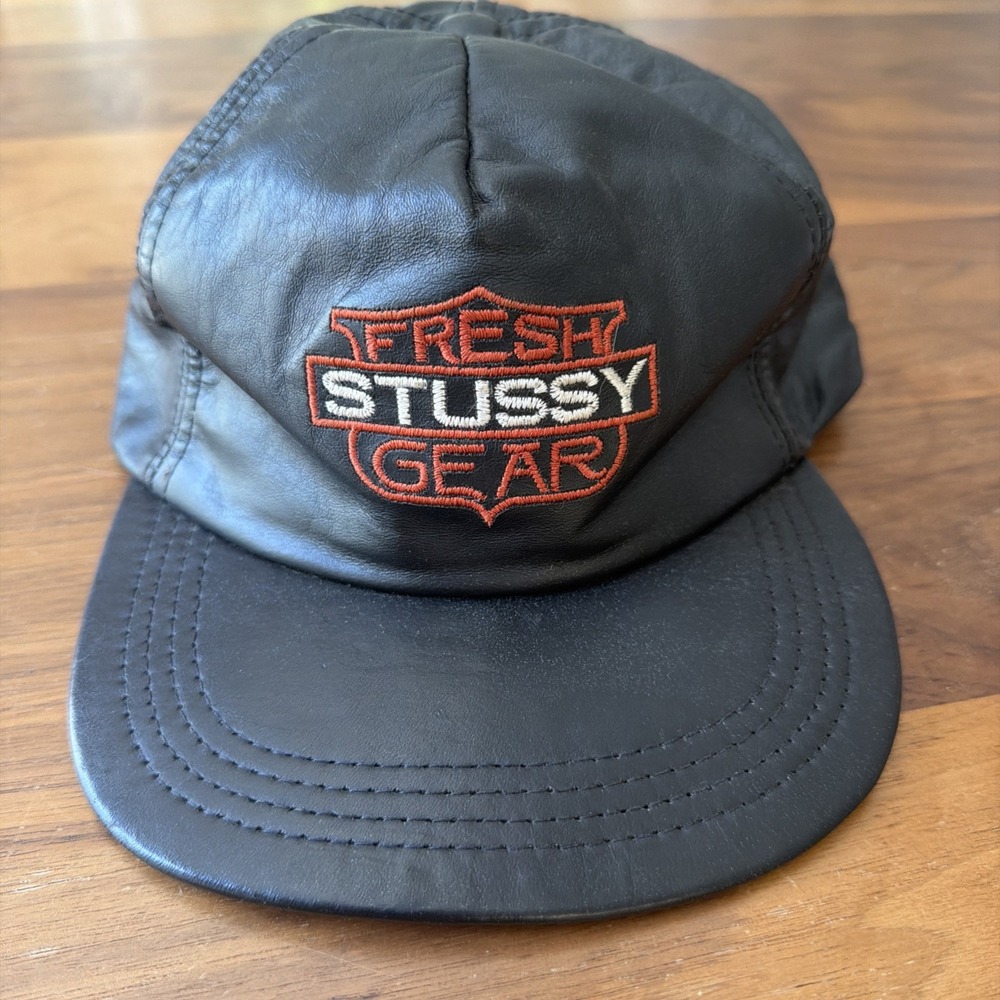 Fresh Stussy Gear Genuine Leather Hat (rare Grail) 80s Made In The USA Skater